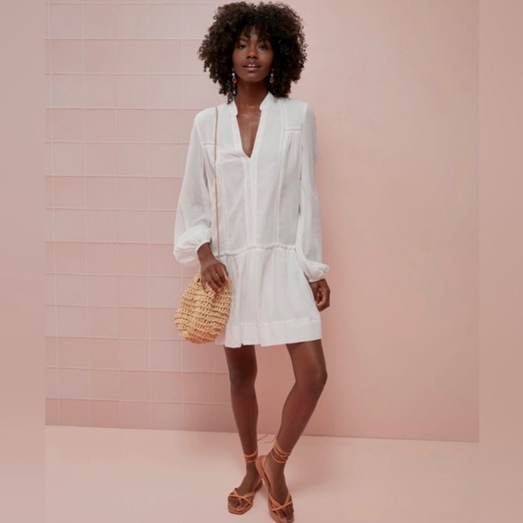 Pomander Place Dresses & Skirts - Tuckernuck Pomander Place Ophelia Long Sleeve Cotton Dress Cover-up in White XL